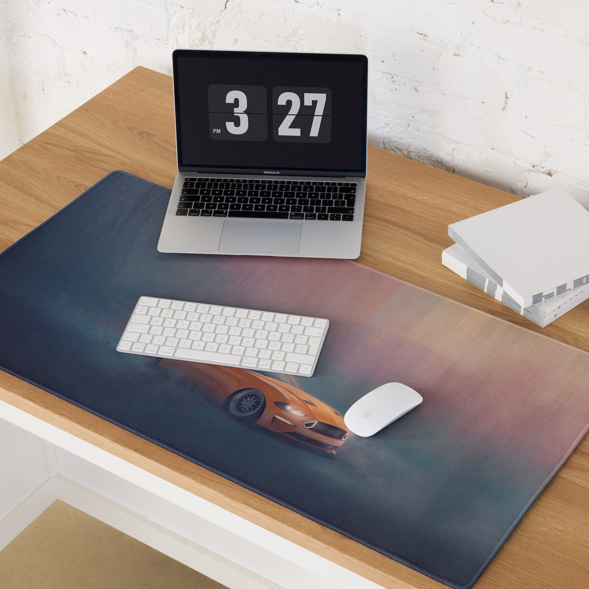 Ford Mustang Inspired Twister Orange Drift Desk Mat – High-Precision XL Gaming Mousepad