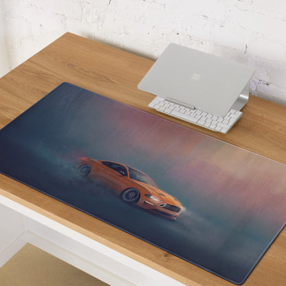Ford Mustang Inspired Twister Orange Drift Desk Mat – High-Precision XL Gaming Mousepad