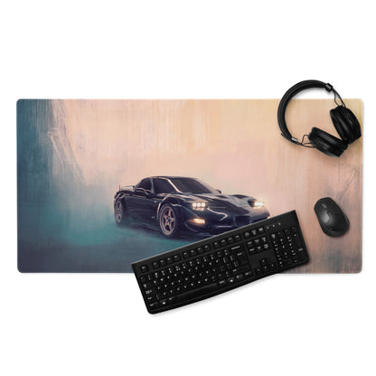 Chevrolet Corvette C5 Inspired Midnight Stealth Desk Pad – Ultra-Glide Stitched Edge Gaming Mouse Mat