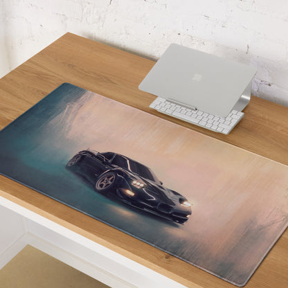 Chevrolet Corvette C5 Inspired Midnight Stealth Desk Pad – Ultra-Glide Stitched Edge Gaming Mouse Mat