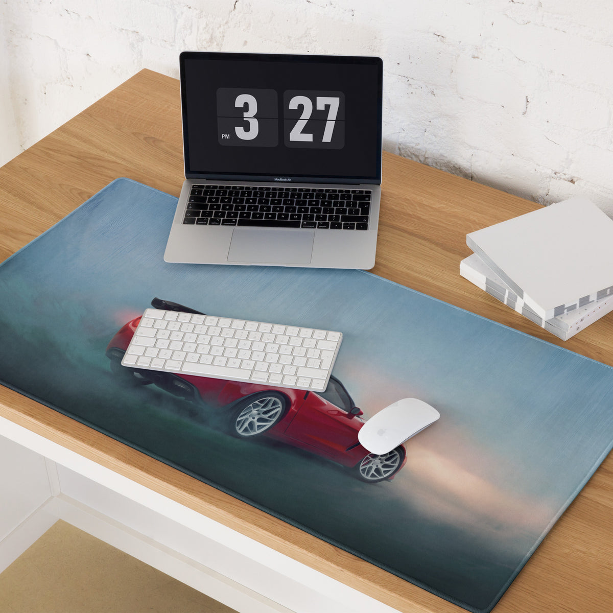 Chevrolet Corvette C6 Inspired Victory Red Wing Desk Mat – Low-Friction Cloth Setup Mousepad