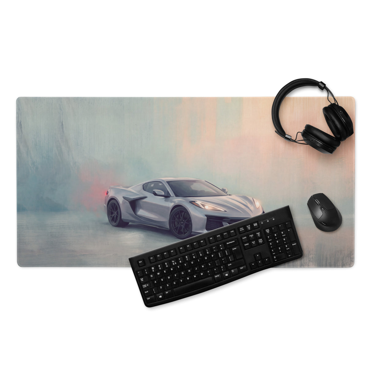 Chevrolet Corvette C8 Inspired Hypersonic Gray Desk Pad – Extended Non-Slip PC Mouse Mat
