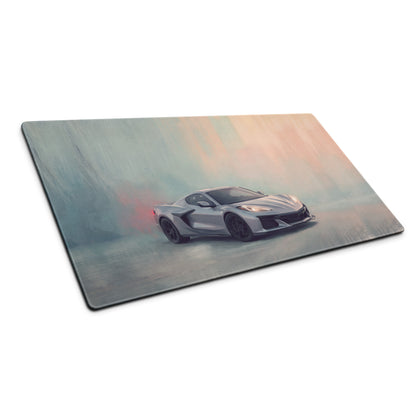 Chevrolet Corvette C8 Inspired Hypersonic Gray Desk Pad – Extended Non-Slip PC Mouse Mat