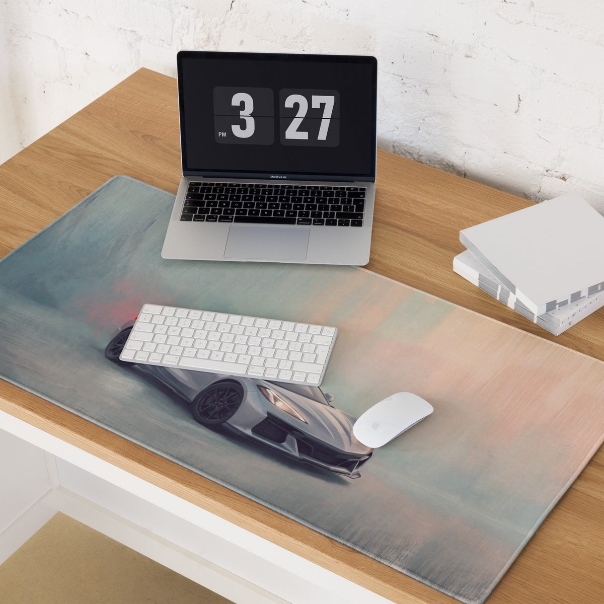 Chevrolet Corvette C8 Inspired Hypersonic Gray Desk Pad – Extended Non-Slip PC Mouse Mat