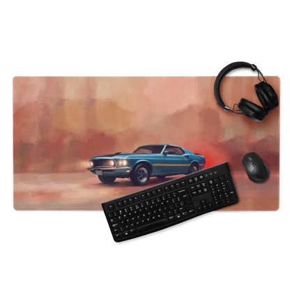 Ford Mustang Inspired Classic Teal Mach 1 Desk Mat – High-Precision XL Gaming Mousepad