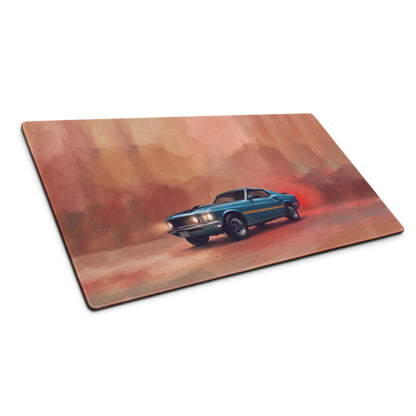 Ford Mustang Inspired Classic Teal Mach 1 Desk Mat – High-Precision XL Gaming Mousepad