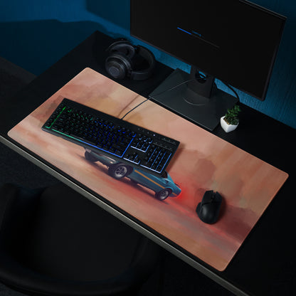 Ford Mustang Inspired Classic Teal Mach 1 Desk Mat – High-Precision XL Gaming Mousepad
