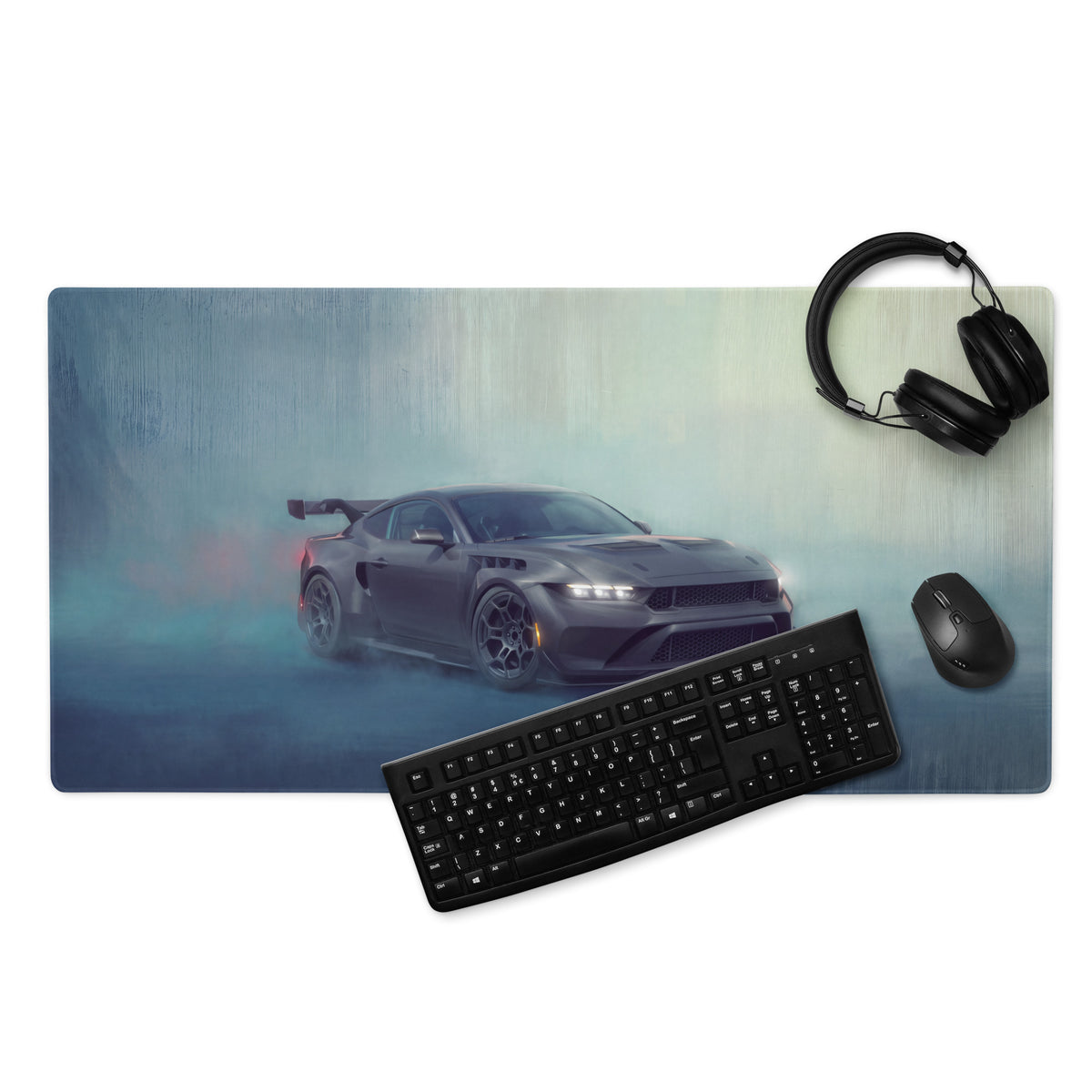 Ford Mustang Inspired Dark Matter GTD Carbon Desk Mat – High-Precision XL Gaming Mousepad