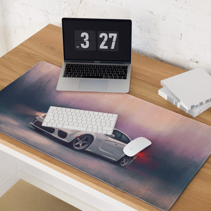 Dodge Charger Inspired White Knuckle SRT Desk Mat – Low-Friction Cloth Setup Mousepad