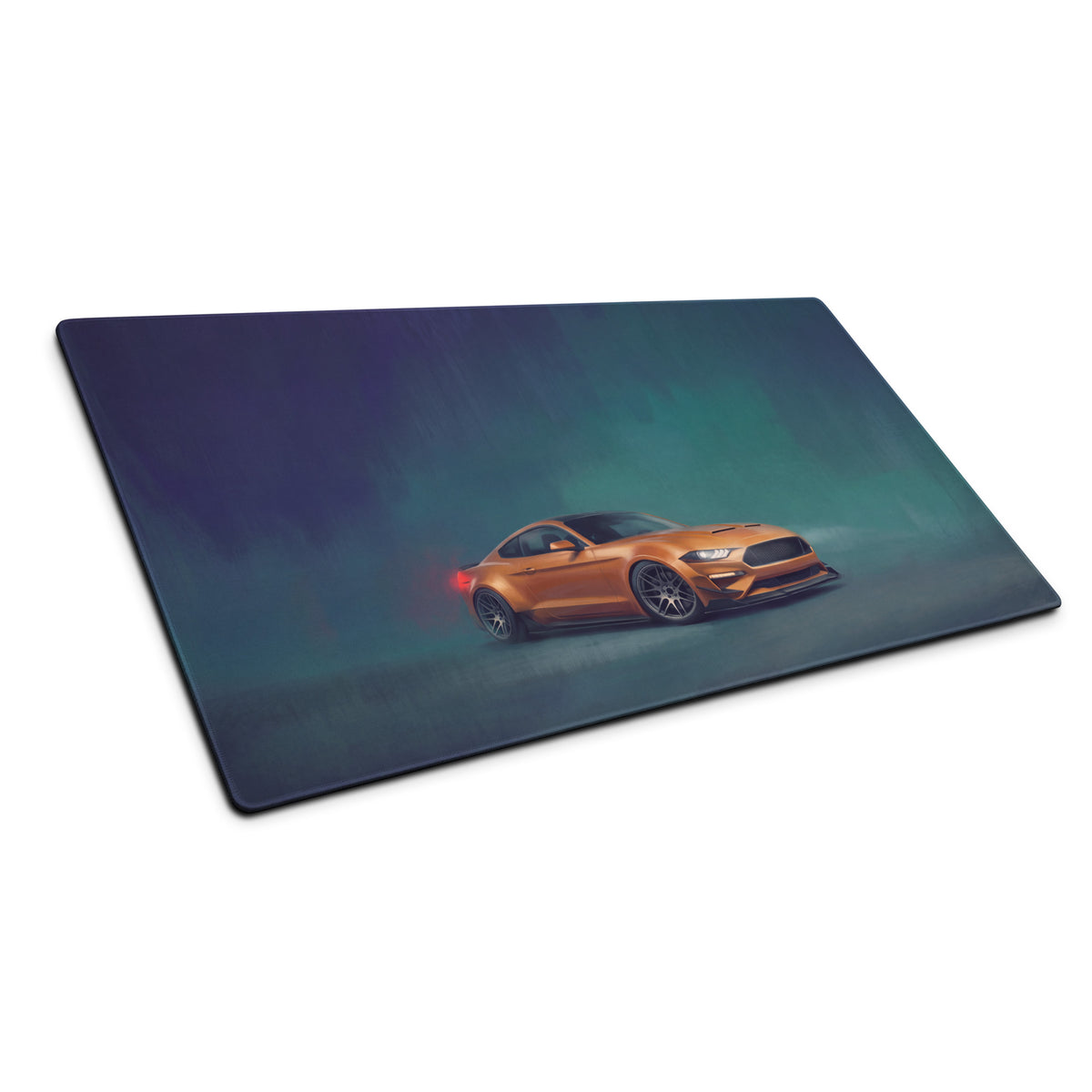 Ford Mustang Inspired Orange Fury Drift Desk Mat – High-Precision XL Gaming Mousepad
