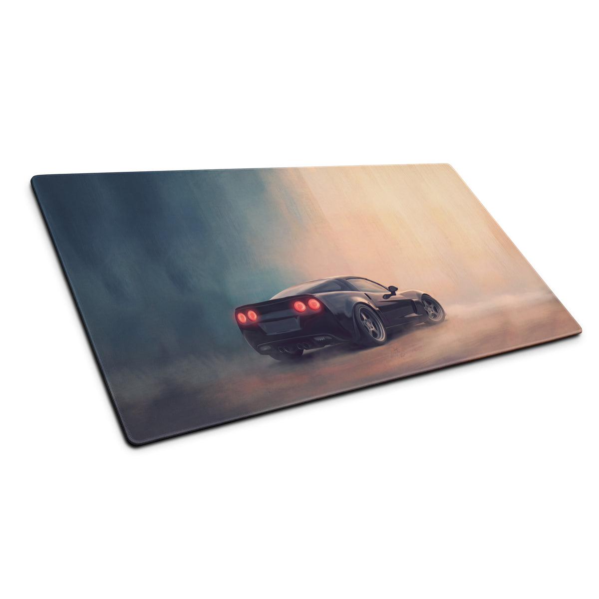Chevrolet Corvette C6 Inspired Midnight Stealth Rear Desk Mat – Low-Friction Cloth Setup Mousepad