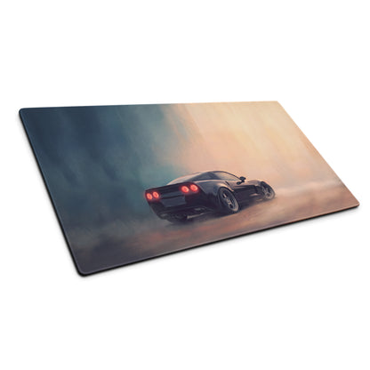 Chevrolet Corvette C6 Inspired Midnight Stealth Rear Desk Mat – Low-Friction Cloth Setup Mousepad