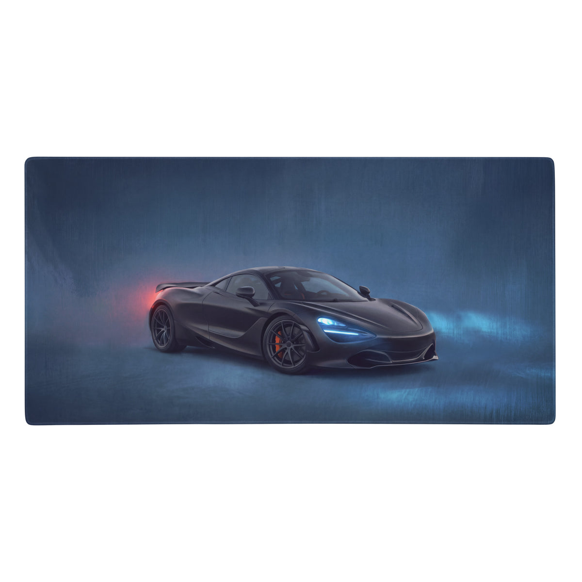 Black mclaren 720s inspired stealth onyx xl gaming mousepad with high precision graphic print on rectangular mat