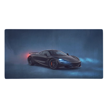 Black mclaren 720s inspired stealth onyx xl gaming mousepad with high precision graphic print on rectangular mat