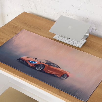 McLaren 765LT Inspired Gaming Mouse Pad – Orange Supercar Extended Desk Mat