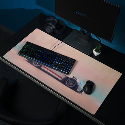 Porsche 911 GT3 RS Inspired Gaming Mouse Pad – White Sports Car Extended Desk Mat