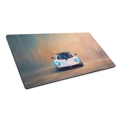 Pagani Zonda Inspired Gaming Mouse Pad – White Supercar Extended Desk Mat