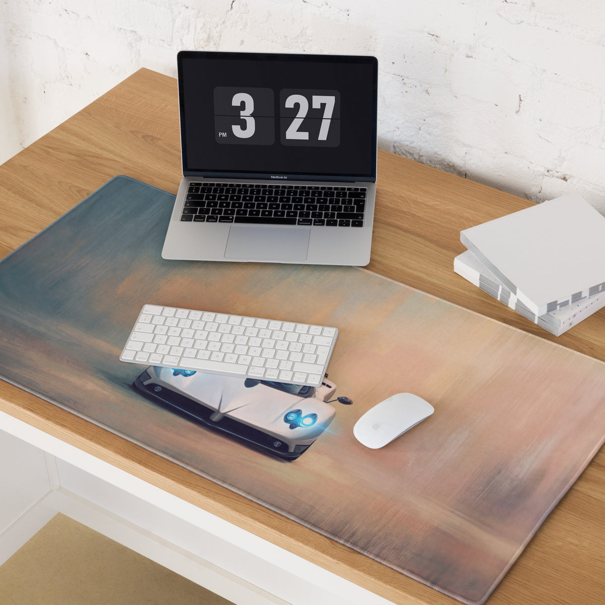 Pagani Zonda Inspired Gaming Mouse Pad – White Supercar Extended Desk Mat