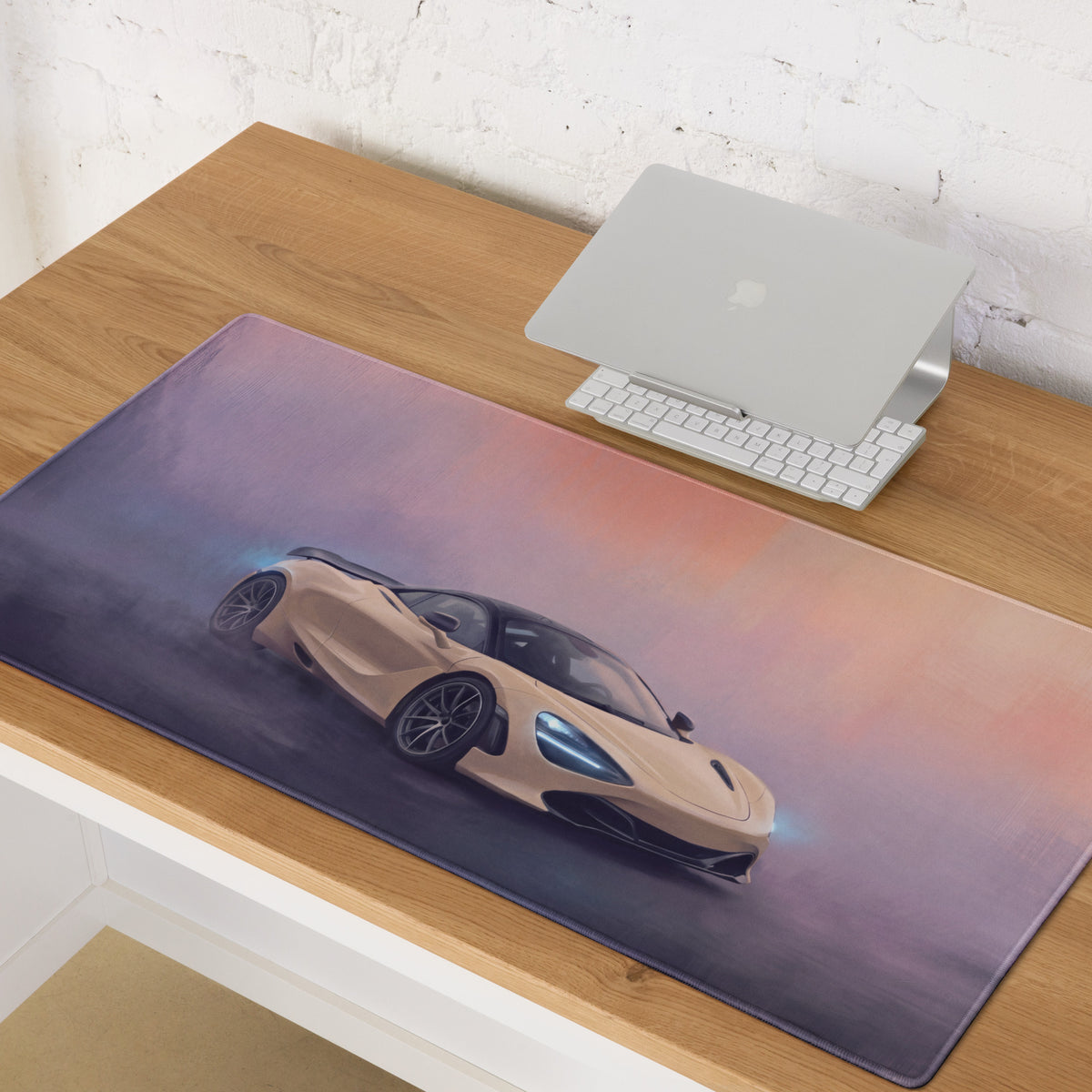 McLaren 720S Inspired Gaming Mouse Pad – Champagne Supercar Extended Desk Mat