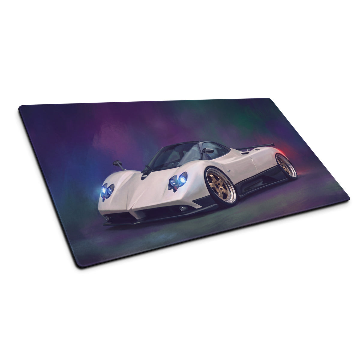 Pagani Zonda Inspired Gaming Mouse Pad – White Hypercar Extended Desk Mat