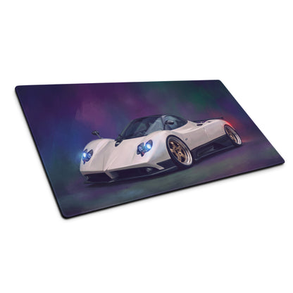 Pagani Zonda Inspired Gaming Mouse Pad – White Hypercar Extended Desk Mat
