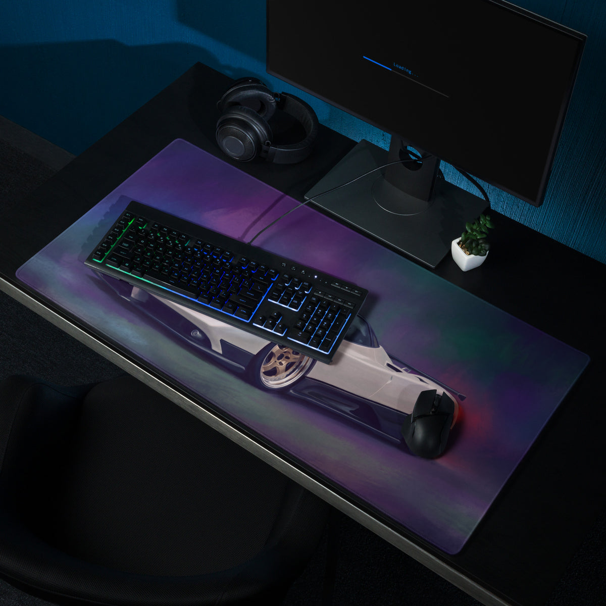 Pagani Zonda Inspired Gaming Mouse Pad – White Hypercar Extended Desk Mat