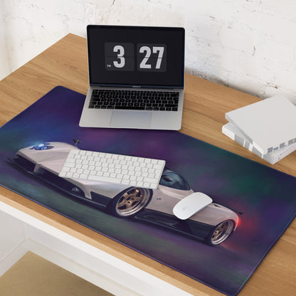 Pagani Zonda Inspired Gaming Mouse Pad – White Hypercar Extended Desk Mat