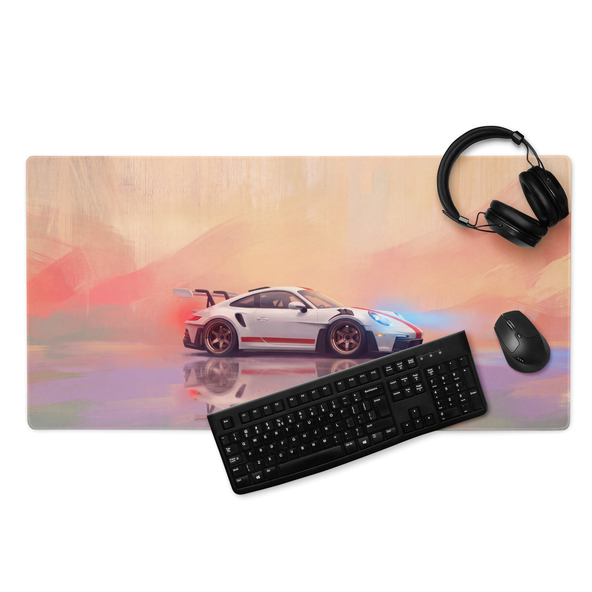 Porsche 911 GT3 RS Inspired Gaming Mouse Pad – Sunset Reflection Extended Desk Mat