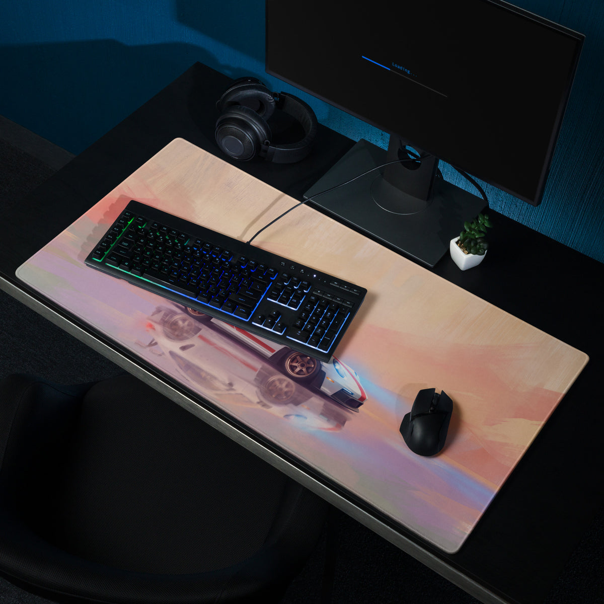 Porsche 911 GT3 RS Inspired Gaming Mouse Pad – Sunset Reflection Extended Desk Mat
