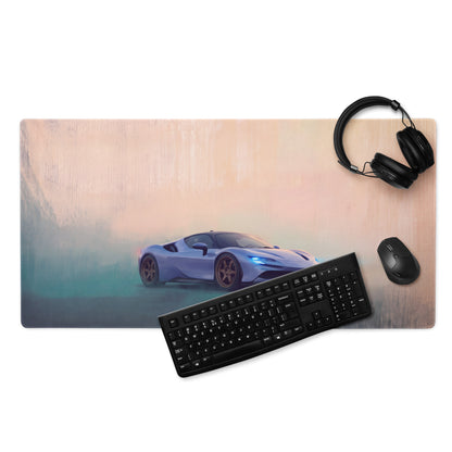 Ferrari 296 GTB Inspired Gaming Mouse Pad – Blue Supercar Extended Desk Mat
