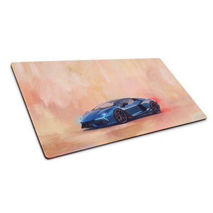 Lamborghini Revuelto Inspired Gaming Mouse Pad – Blue Supercar Extended Desk Mat
