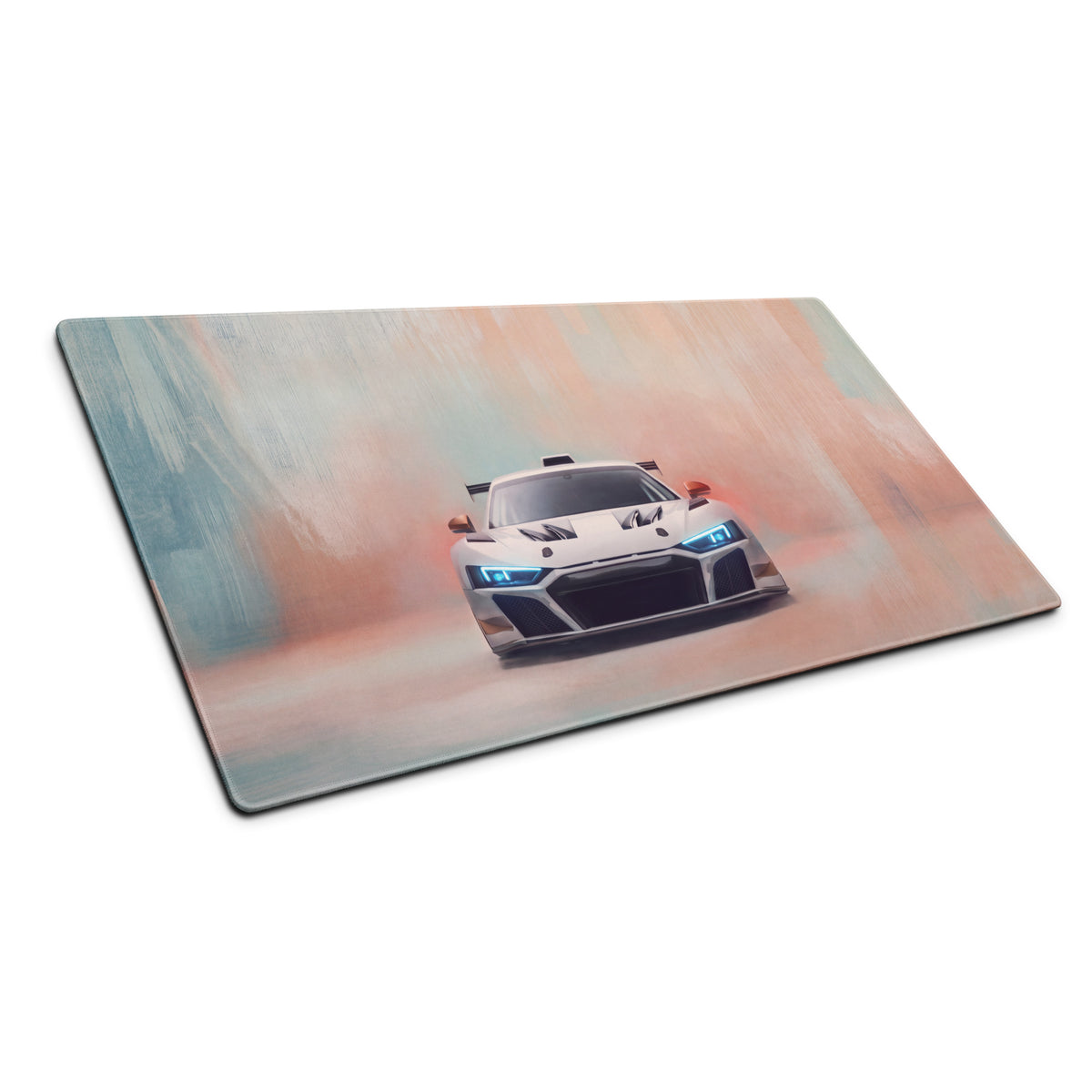 Audi R8 LMS GT3 Inspired Gaming Mouse Pad – White Race Car Extended Desk Mat