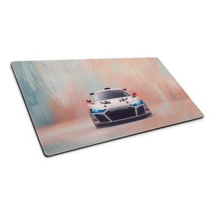 Audi R8 LMS GT3 Inspired Gaming Mouse Pad – White Race Car Extended Desk Mat