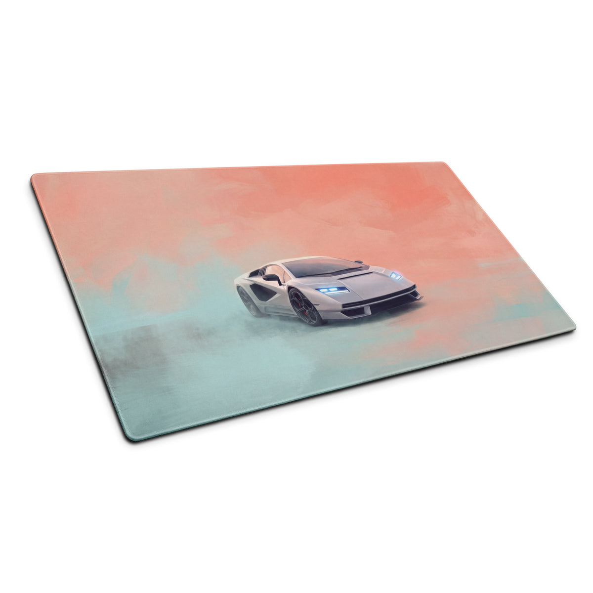 Lamborghini Countach Inspired Gaming Mouse Pad – White Supercar Extended Desk Mat