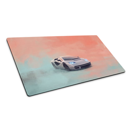 Lamborghini Countach Inspired Gaming Mouse Pad – White Supercar Extended Desk Mat