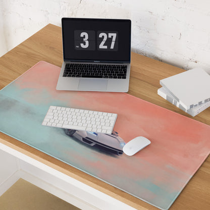 Lamborghini Countach Inspired Gaming Mouse Pad – White Supercar Extended Desk Mat