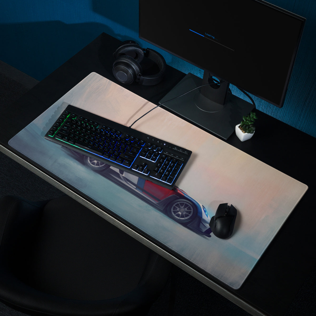 Porsche 911 GT3 RS Inspired Gaming Mouse Pad – Red, White & Blue Race Car Extended Desk Mat