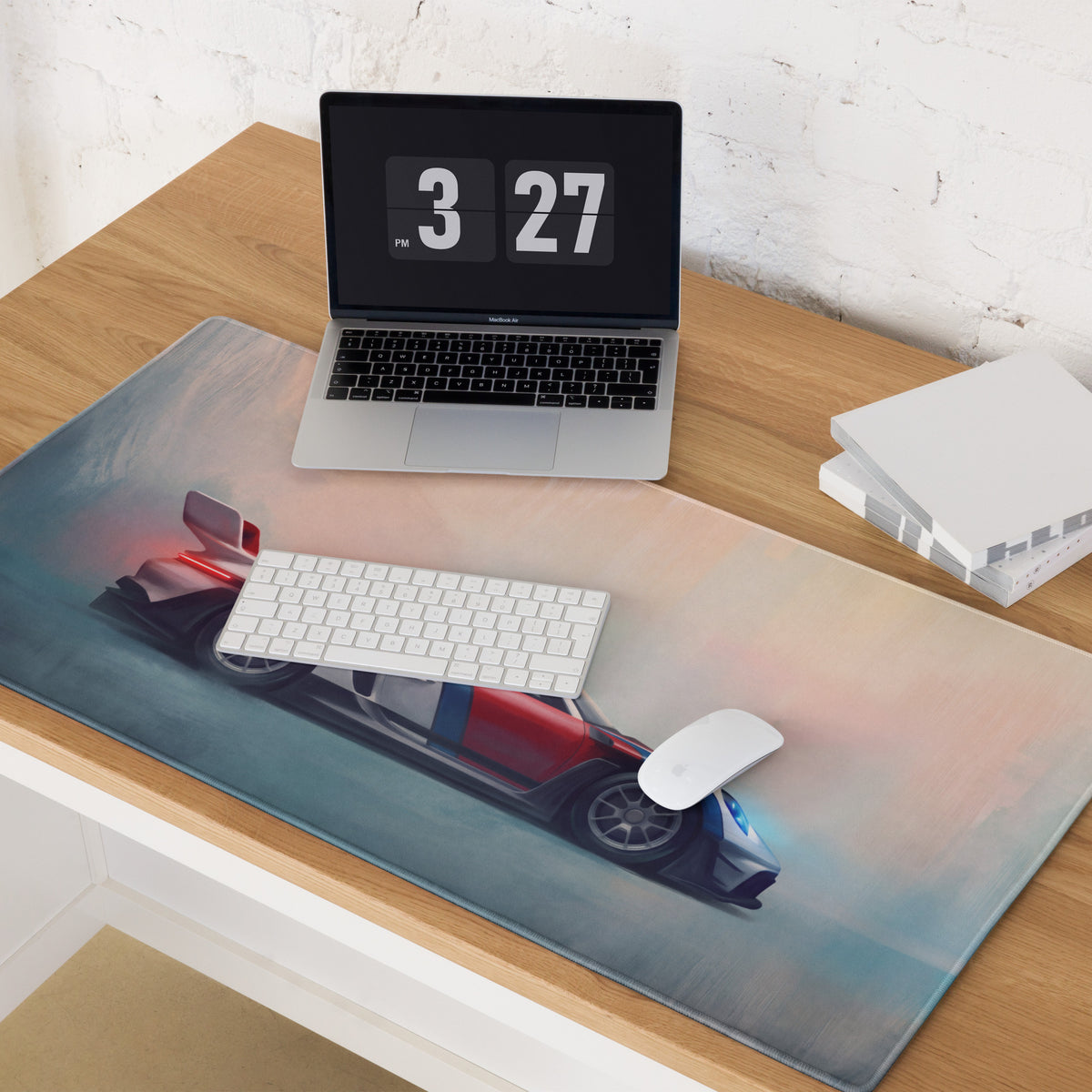 Porsche 911 GT3 RS Inspired Gaming Mouse Pad – Red, White & Blue Race Car Extended Desk Mat