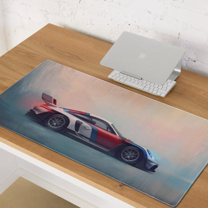 Porsche 911 GT3 RS Inspired Gaming Mouse Pad – Red, White & Blue Race Car Extended Desk Mat