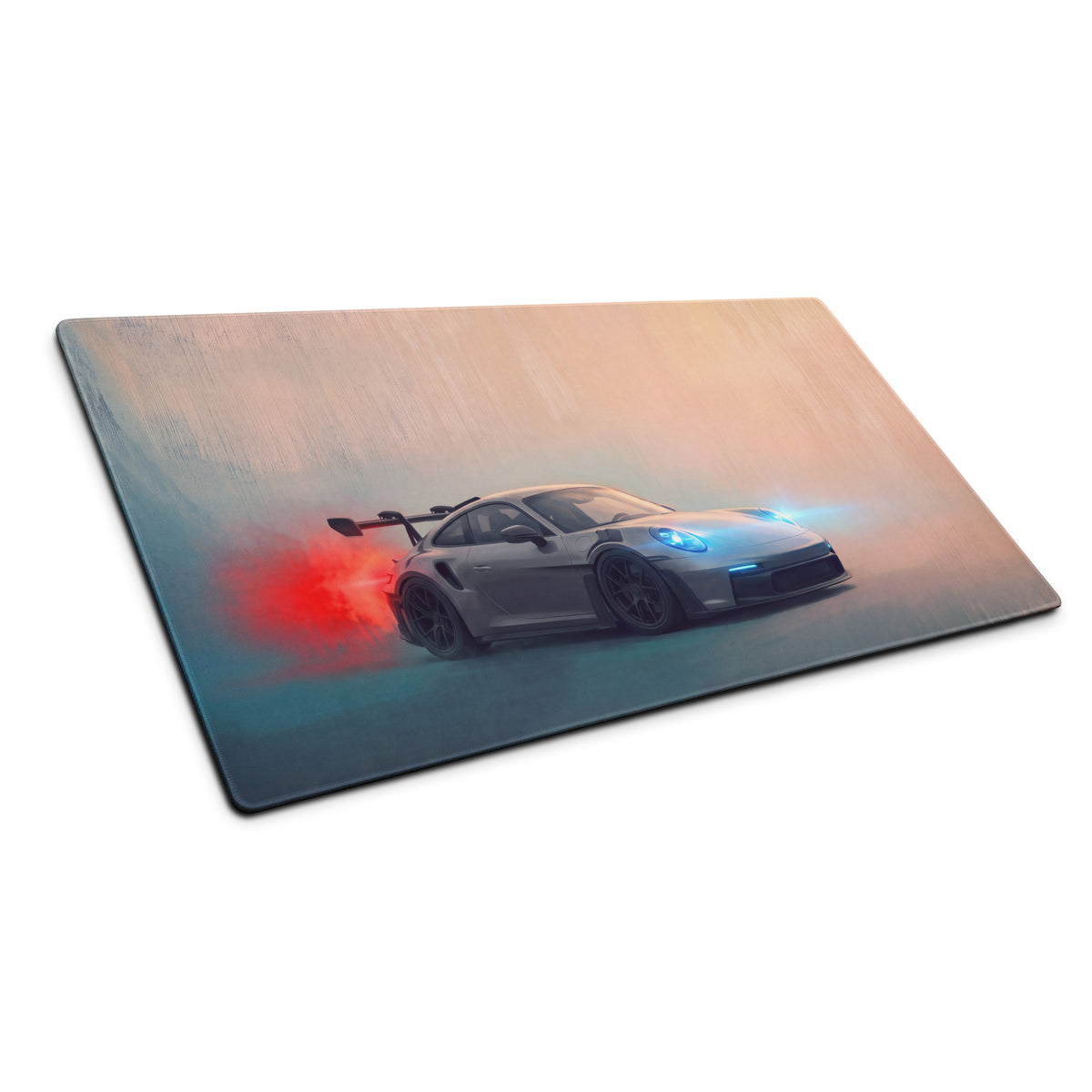 Porsche 911 GT3 RS Inspired Gaming Mouse Pad – Silver Sports Car Extended Desk Mat