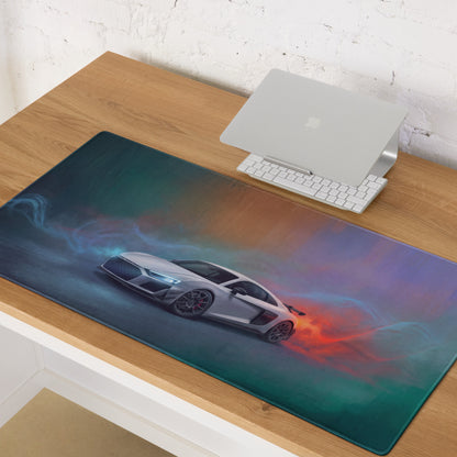 Audi R8 LMS Inspired Gaming Mouse Pad – White Race Car Extended Desk Mat