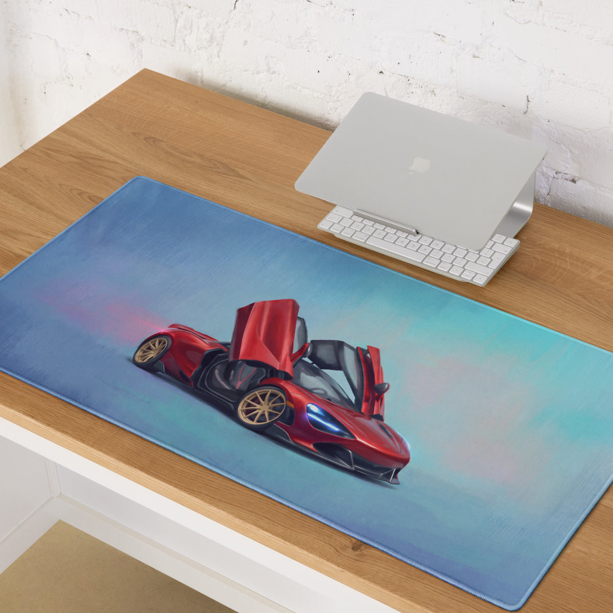 McLaren P1 Inspired Gaming Mouse Pad – Red Hypercar Extended Desk Mat
