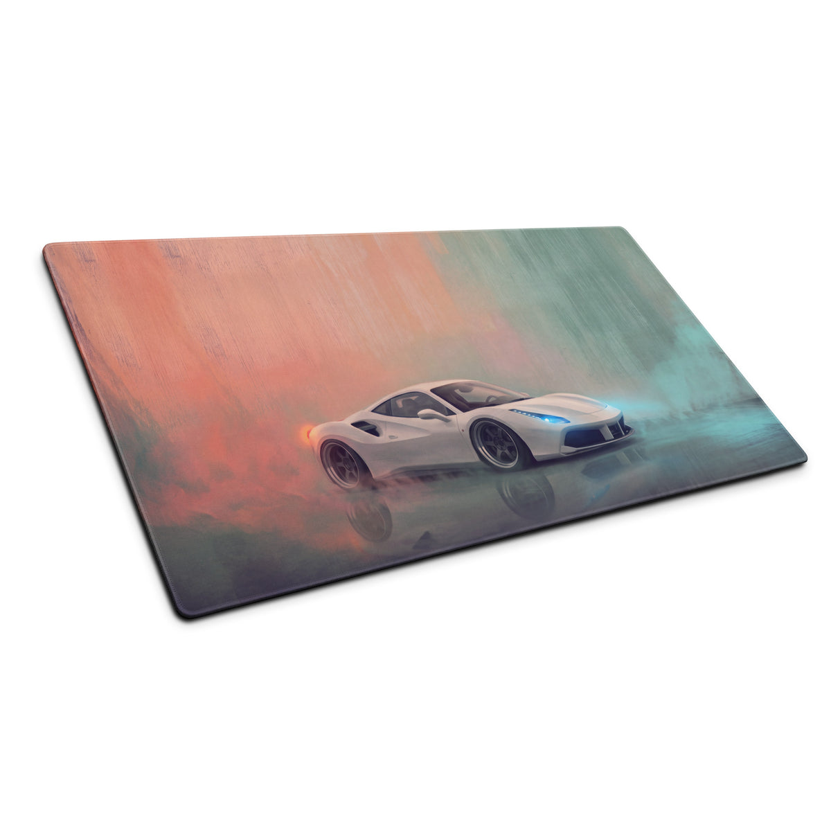 Ferrari 488 GTB Inspired Gaming Mouse Pad – White Supercar Extended Desk Mat