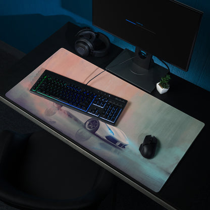 Ferrari 488 GTB Inspired Gaming Mouse Pad – White Supercar Extended Desk Mat