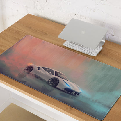 Ferrari 488 GTB Inspired Gaming Mouse Pad – White Supercar Extended Desk Mat