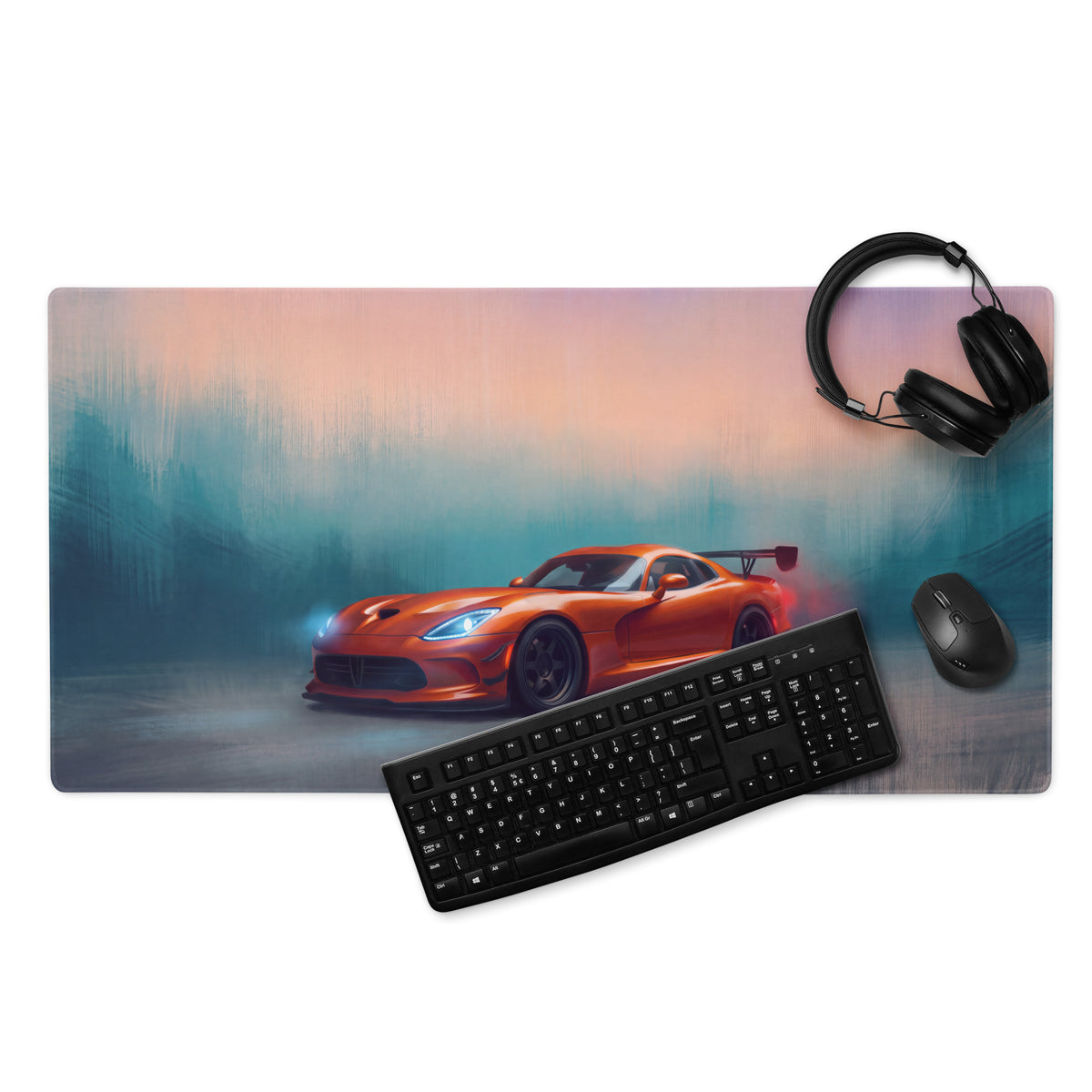 Dodge Viper ACR Inspired Gaming Mouse Pad – Orange Track Car Extended Desk Mat