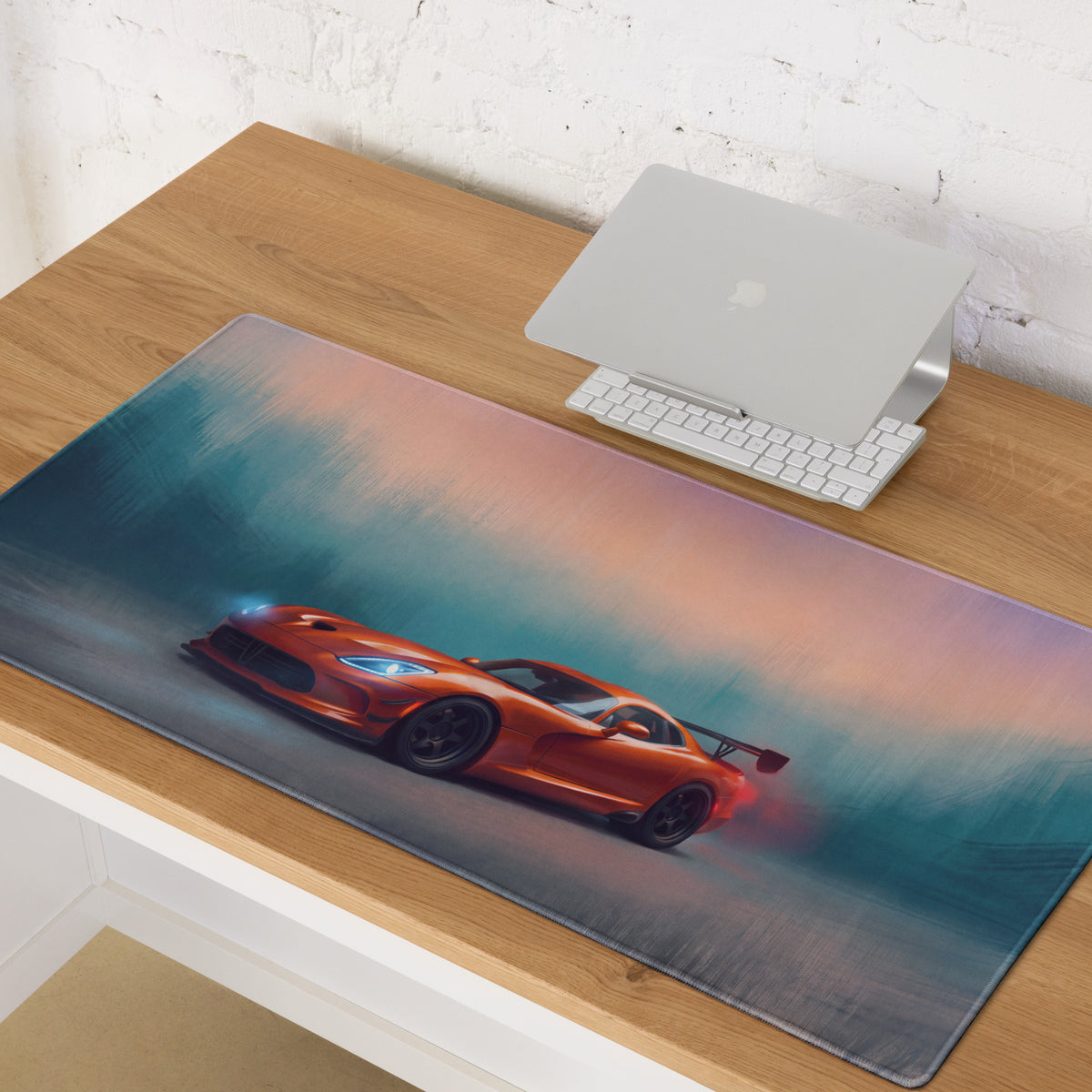 Dodge Viper ACR Inspired Gaming Mouse Pad – Orange Track Car Extended Desk Mat