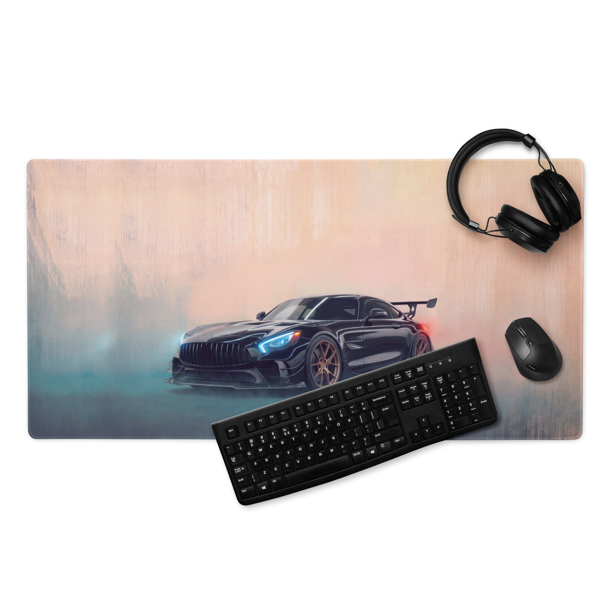 Mercedes-AMG GT3 Inspired Gaming Mouse Pad – Black Race Car Extended Desk Mat