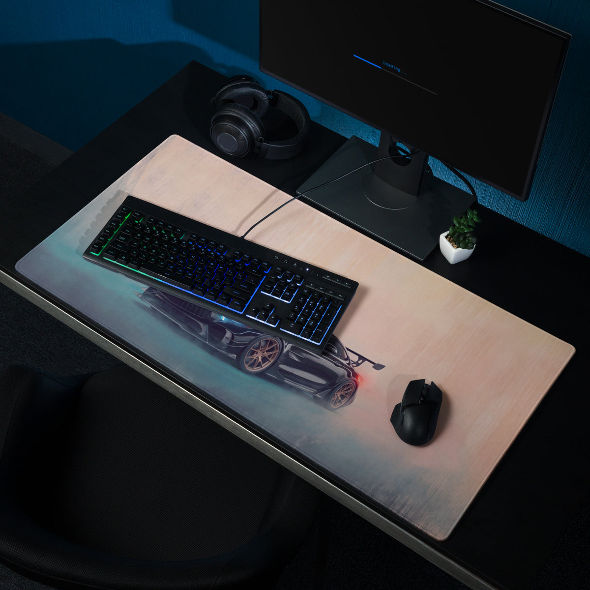 Mercedes-AMG GT3 Inspired Gaming Mouse Pad – Black Race Car Extended Desk Mat