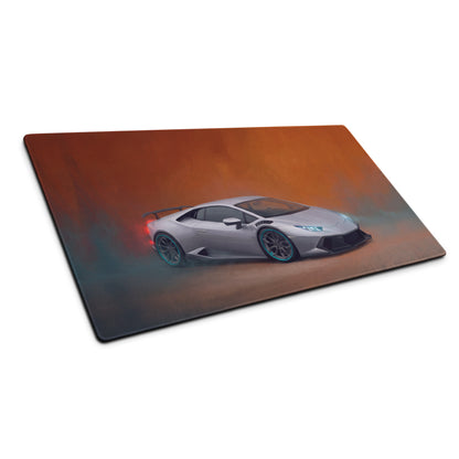 Lamborghini Huracán Inspired Gaming Mouse Pad – White Supercar Extended Desk Mat